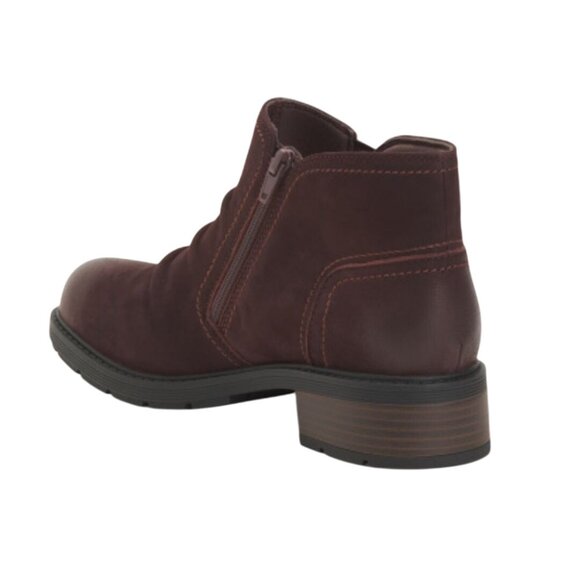 Clarks Collection Hearth Faye Burgundy Suede Zip Closure Booties Size 10W - Picture 5 of 14
